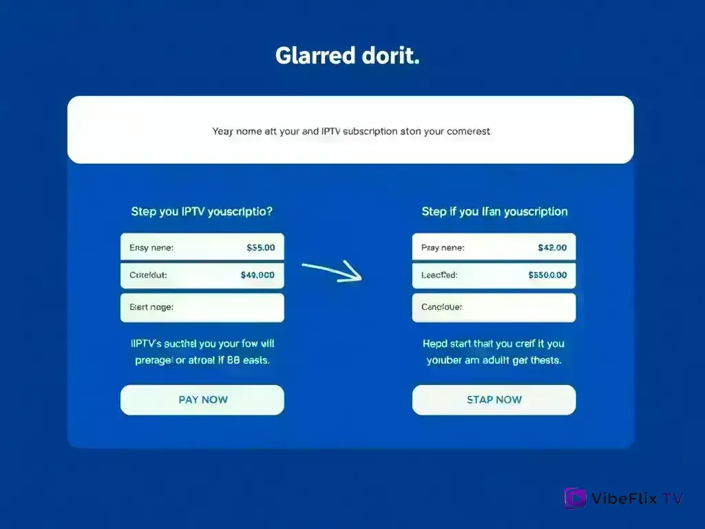 Step-by-step checkout process for Vibeflix TV payment