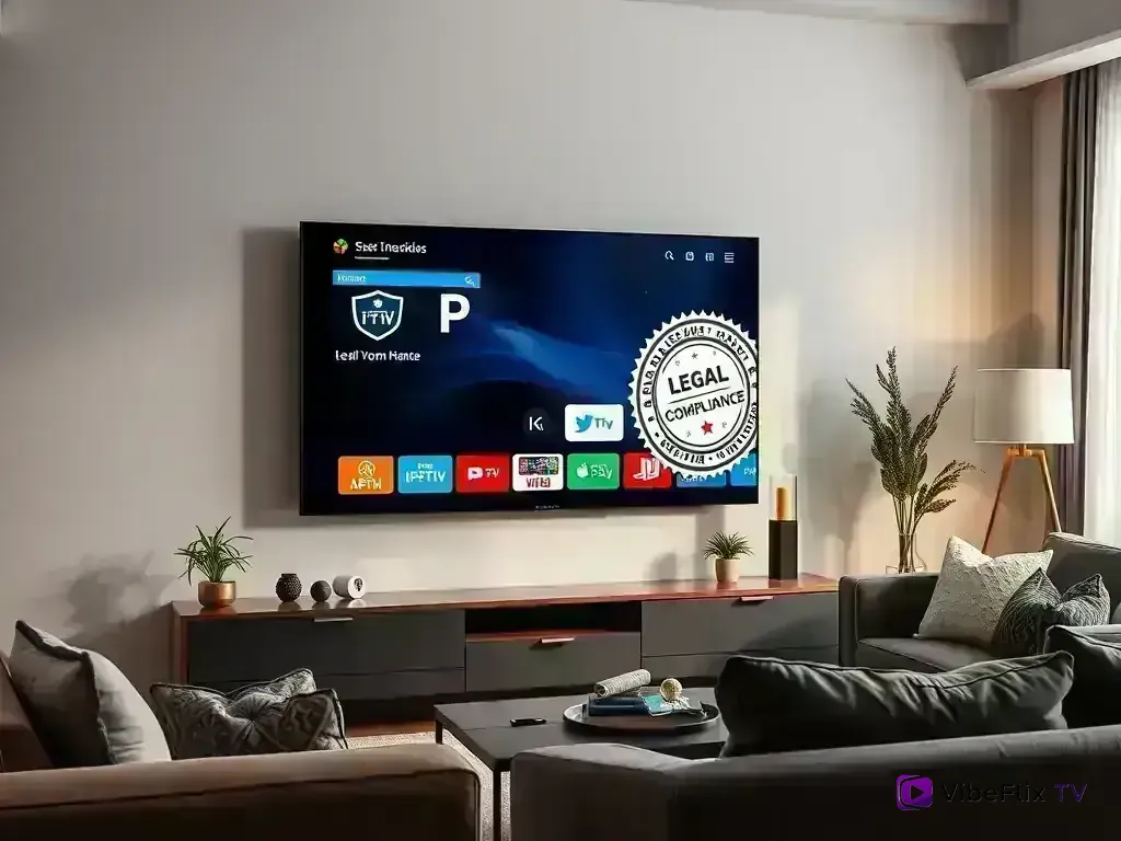 Legal IPTV streaming setup with device and interface
